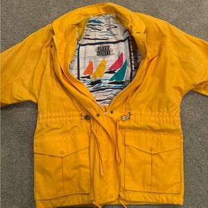 Vintage Fleet Street Women’s Large Jacket Yellow Drawstring